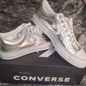 Converse Star Player 76 Silver Metallic Sneakers